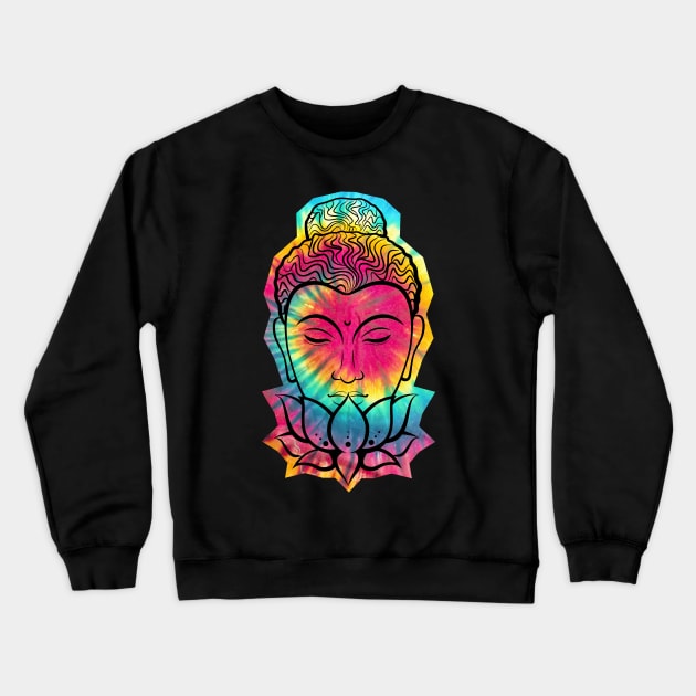 Tie-dye Lotus Buddha Crewneck Sweatshirt by kzenabi